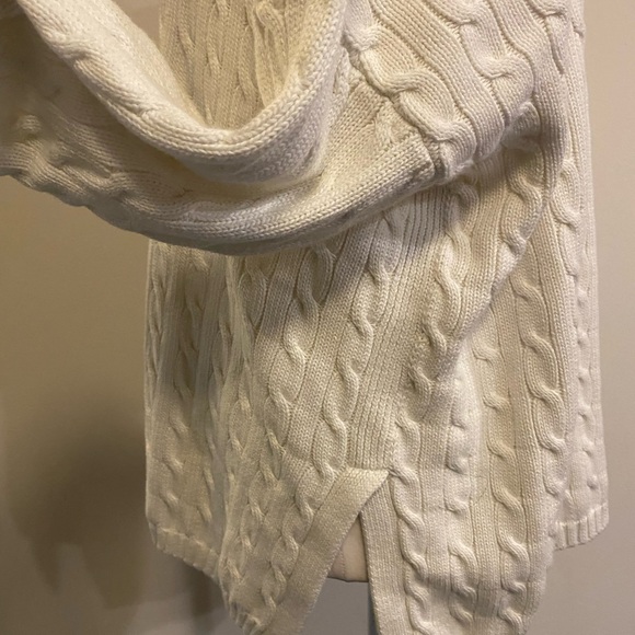 Polo Ralph Lauren Women's V-Neck White Cable Knit Cotton Sweater size X-Large - Picture 6 of 12